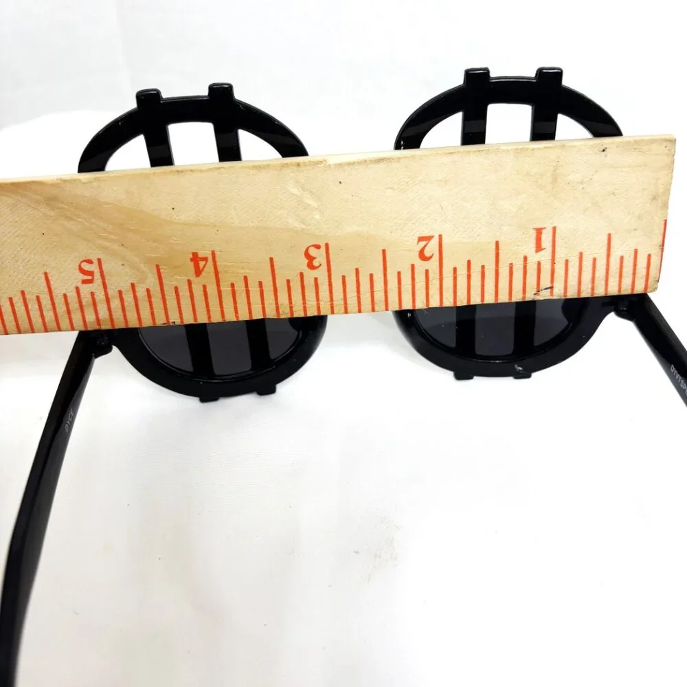Silver Glitz  Money Dollar Sign Fashion Sunglasses Vintage NOS